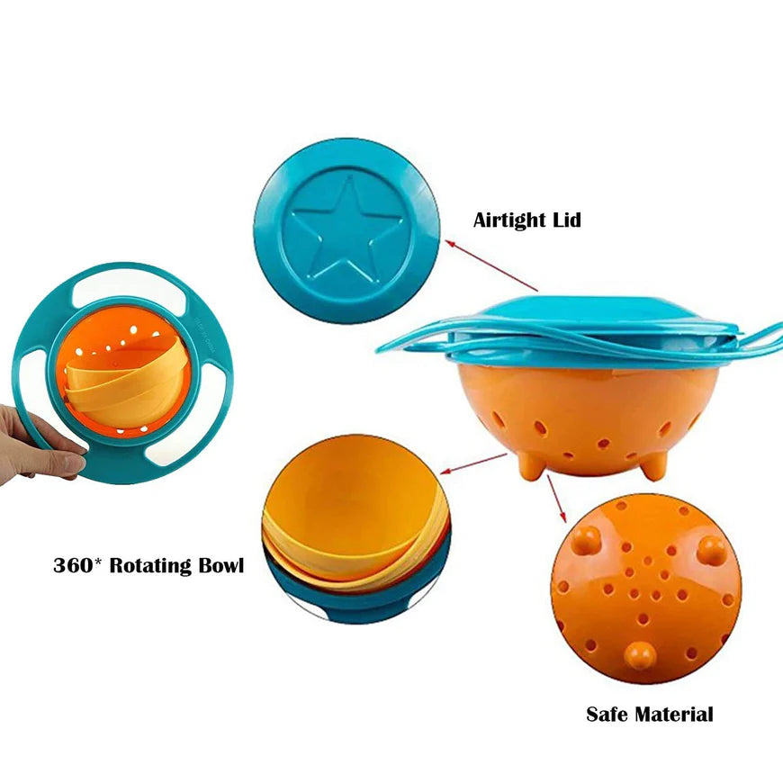 360° No-Spill Gyro Bowl – The Ultimate Mess-Free Mealtime Solution!