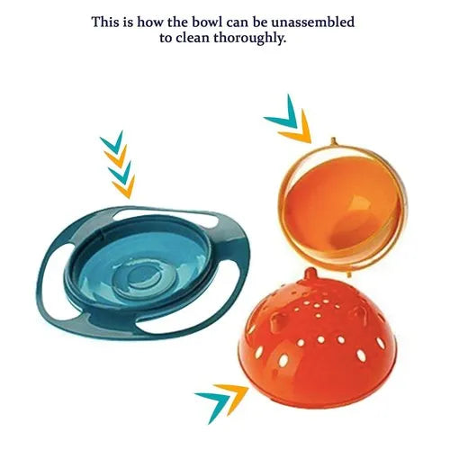 360° No-Spill Gyro Bowl – The Ultimate Mess-Free Mealtime Solution!